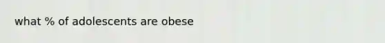 what % of adolescents are obese