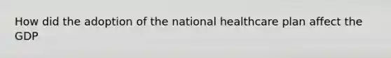 How did the adoption of the national healthcare plan affect the GDP