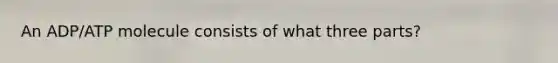 An ADP/ATP molecule consists of what three parts?