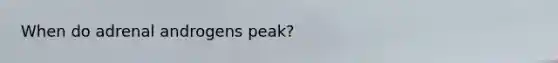 When do adrenal androgens peak?