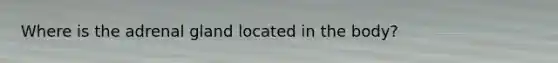 Where is the adrenal gland located in the body?