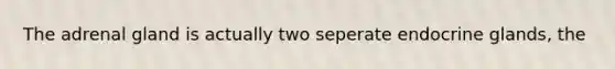 The adrenal gland is actually two seperate endocrine glands, the