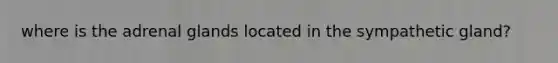 where is the adrenal glands located in the sympathetic gland?