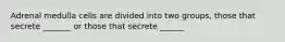 Adrenal medulla cells are divided into two groups, those that secrete _______ or those that secrete ______