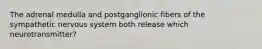 The adrenal medulla and postganglionic fibers of the sympathetic nervous system both release which neurotransmitter?