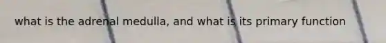 what is the adrenal medulla, and what is its primary function