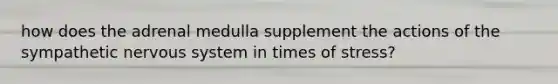 how does the adrenal medulla supplement the actions of the sympathetic nervous system in times of stress?