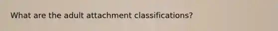 What are the adult attachment classifications?