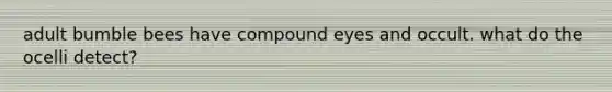 adult bumble bees have compound eyes and occult. what do the ocelli detect?