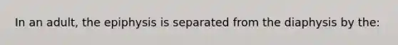 In an adult, the epiphysis is separated from the diaphysis by the: