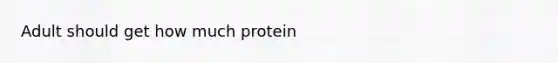 Adult should get how much protein