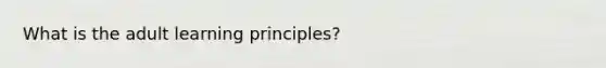 What is the adult learning principles?