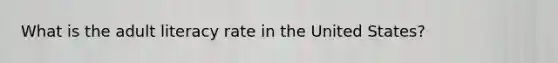 What is the adult literacy rate in the United States?