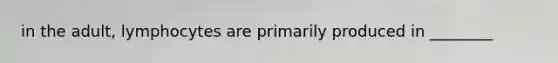 in the adult, lymphocytes are primarily produced in ________