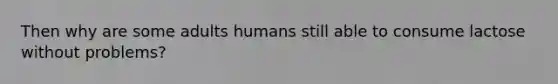 Then why are some adults humans still able to consume lactose without problems?