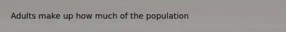 Adults make up how much of the population