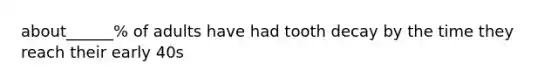 about______% of adults have had tooth decay by the time they reach their early 40s