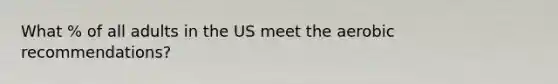 What % of all adults in the US meet the aerobic recommendations?