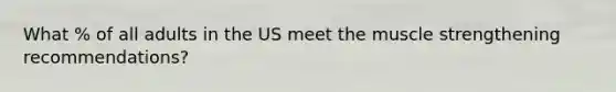 What % of all adults in the US meet the muscle strengthening recommendations?