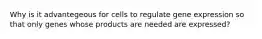 Why is it advantegeous for cells to regulate gene expression so that only genes whose products are needed are expressed?