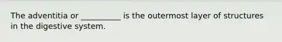The adventitia or __________ is the outermost layer of structures in the digestive system.