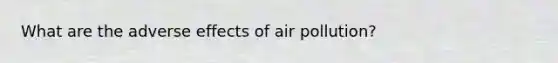 What are the adverse effects of air pollution?