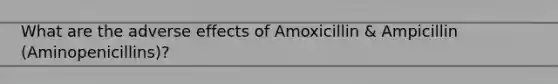 What are the adverse effects of Amoxicillin & Ampicillin (Aminopenicillins)?