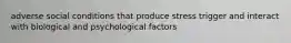adverse social conditions that produce stress trigger and interact with biological and psychological factors
