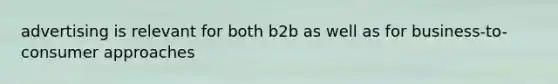 advertising is relevant for both b2b as well as for business-to-consumer approaches