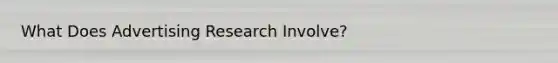 What Does Advertising Research Involve?