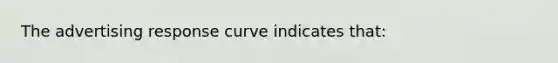 The advertising response curve indicates that: