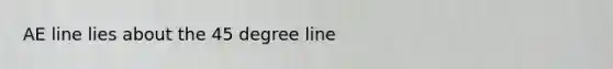 AE line lies about the 45 degree line