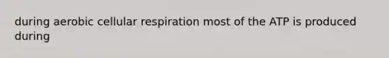 during aerobic cellular respiration most of the ATP is produced during