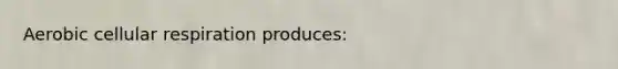 Aerobic cellular respiration produces: