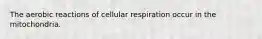 The aerobic reactions of cellular respiration occur in the mitochondria.