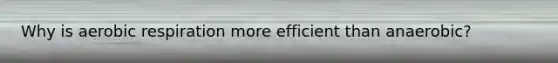 Why is aerobic respiration more efficient than anaerobic?