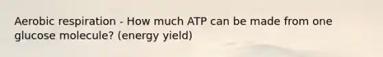 Aerobic respiration - How much ATP can be made from one glucose molecule? (energy yield)