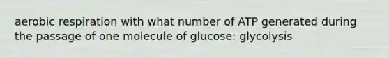 aerobic respiration with what number of ATP generated during the passage of one molecule of glucose: glycolysis