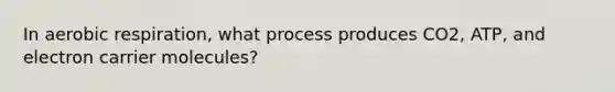 In aerobic respiration, what process produces CO2, ATP, and electron carrier molecules?