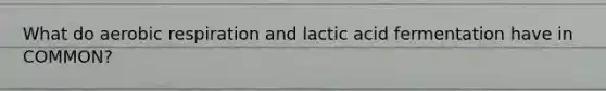 What do <a href='https://www.questionai.com/knowledge/kyxGdbadrV-aerobic-respiration' class='anchor-knowledge'>aerobic respiration</a> and lactic acid fermentation have in COMMON?