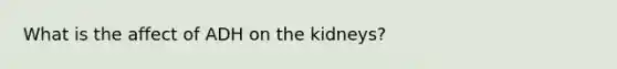 What is the affect of ADH on the kidneys?