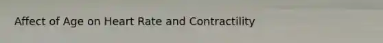 Affect of Age on Heart Rate and Contractility