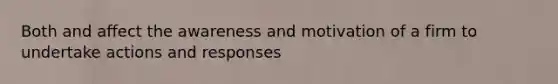 Both and affect the awareness and motivation of a firm to undertake actions and responses