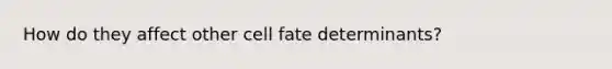 How do they affect other cell fate determinants?