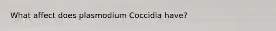 What affect does plasmodium Coccidia have?