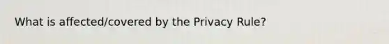 What is affected/covered by the Privacy Rule?