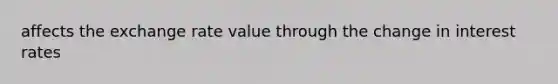 affects the exchange rate value through the change in interest rates