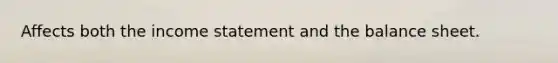 Affects both the income statement and the balance sheet.