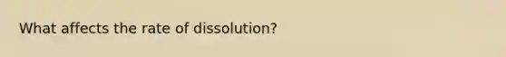 What affects the rate of dissolution?