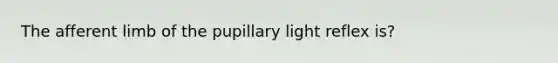 The afferent limb of the pupillary light reflex is?